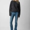 Zadig & Voltaire Pravis Cashmere Diamanté Sweater Kaki Slate