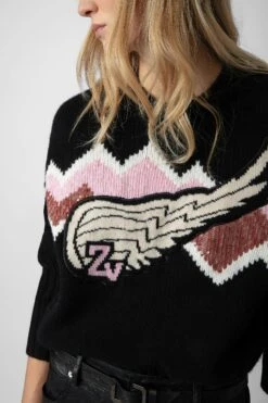 Zadig & Voltaire Bleez Sequin Sweater Black -Zadig & Voltaire Shop KWSW01623 NOIR 4 1