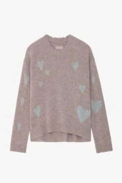 Zadig & Voltaire Markus Heart Cashmere Sweater Primrose -Zadig & Voltaire Shop KWSW01625 PRIMEROSE 1