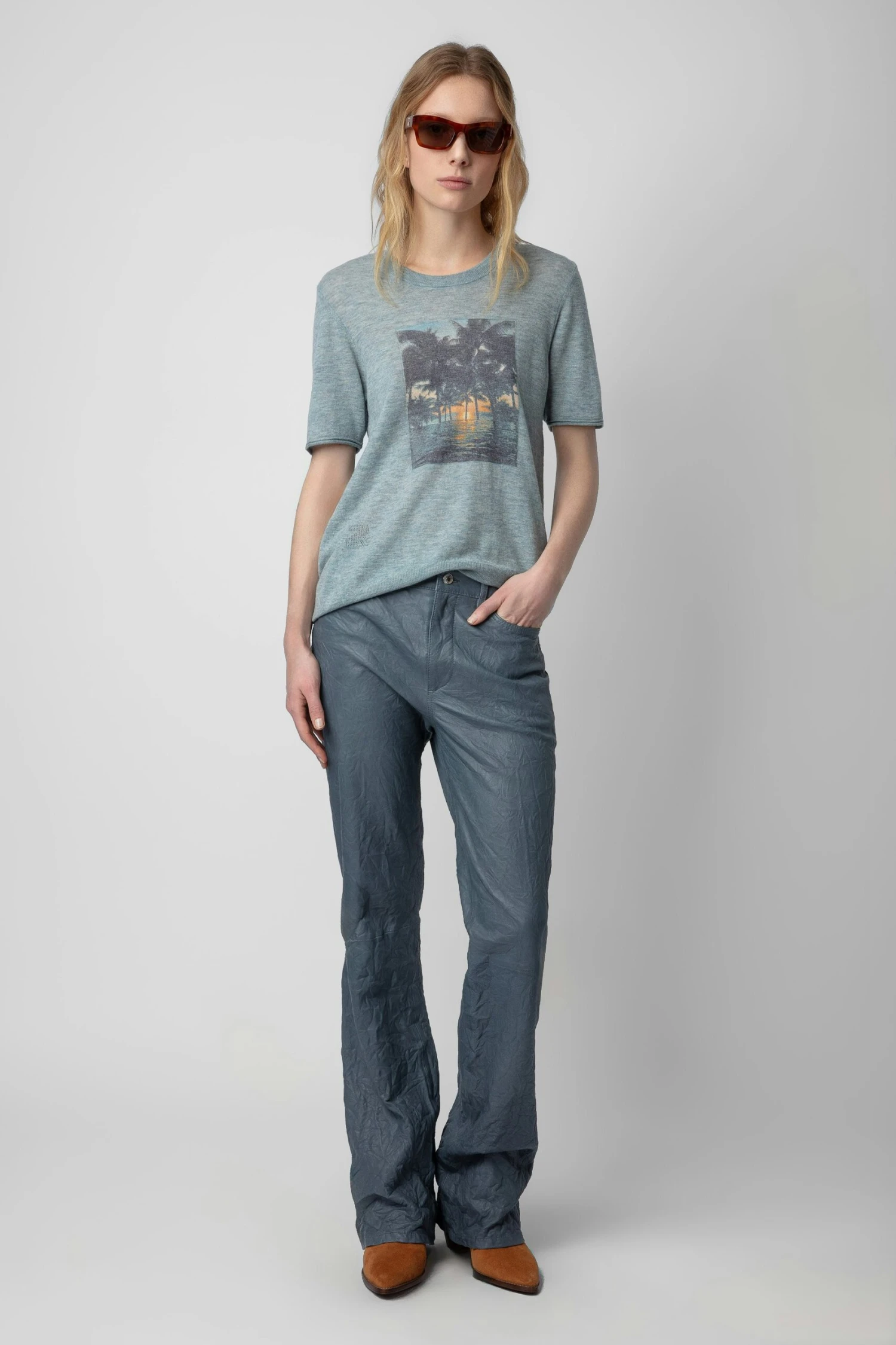 Zadig & Voltaire Ida Photoprint Cashmere Sweater Nuage 2 Zadig & Voltaire Ida Photoprint Cashmere Sweater Nuage - Image 2