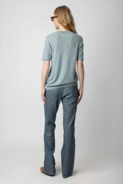 Zadig & Voltaire Ida Photoprint Cashmere Sweater Nuage 8 Zadig & Voltaire Ida Photoprint Cashmere Sweater Nuage -Zadig & Voltaire Shop KWSW01627 NUAGE 5