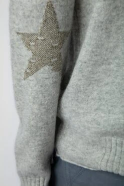 Zadig & Voltaire Cici Patch Cashmere Sweater Gris Chine Clair 10 Zadig & Voltaire Cici Patch Cashmere Sweater Gris Chine Clair -Zadig & Voltaire Shop KWSW01629 GRIS CHINE CLAIR 6