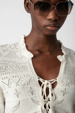 Zadig & Voltaire Taho Sweater Ecru -Zadig & Voltaire Shop KWSW01635 ECRU 4