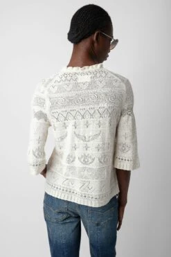 Zadig & Voltaire Taho Sweater Ecru -Zadig & Voltaire Shop KWSW01635 ECRU 6