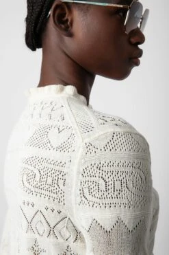 Zadig & Voltaire Taho Sweater Ecru -Zadig & Voltaire Shop KWSW01635 ECRU 7