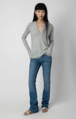 Zadig & Voltaire Riviera Cashmere Sweater Gris Chine Clair
