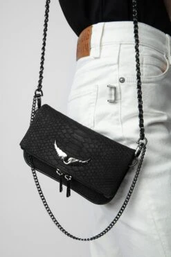 Zadig & Voltaire Nano Soft Savage Rock Clutch Black 13 Zadig & Voltaire Nano Soft Savage Rock Clutch Black -Zadig & Voltaire Shop LWBA02229 NOIR 9 1