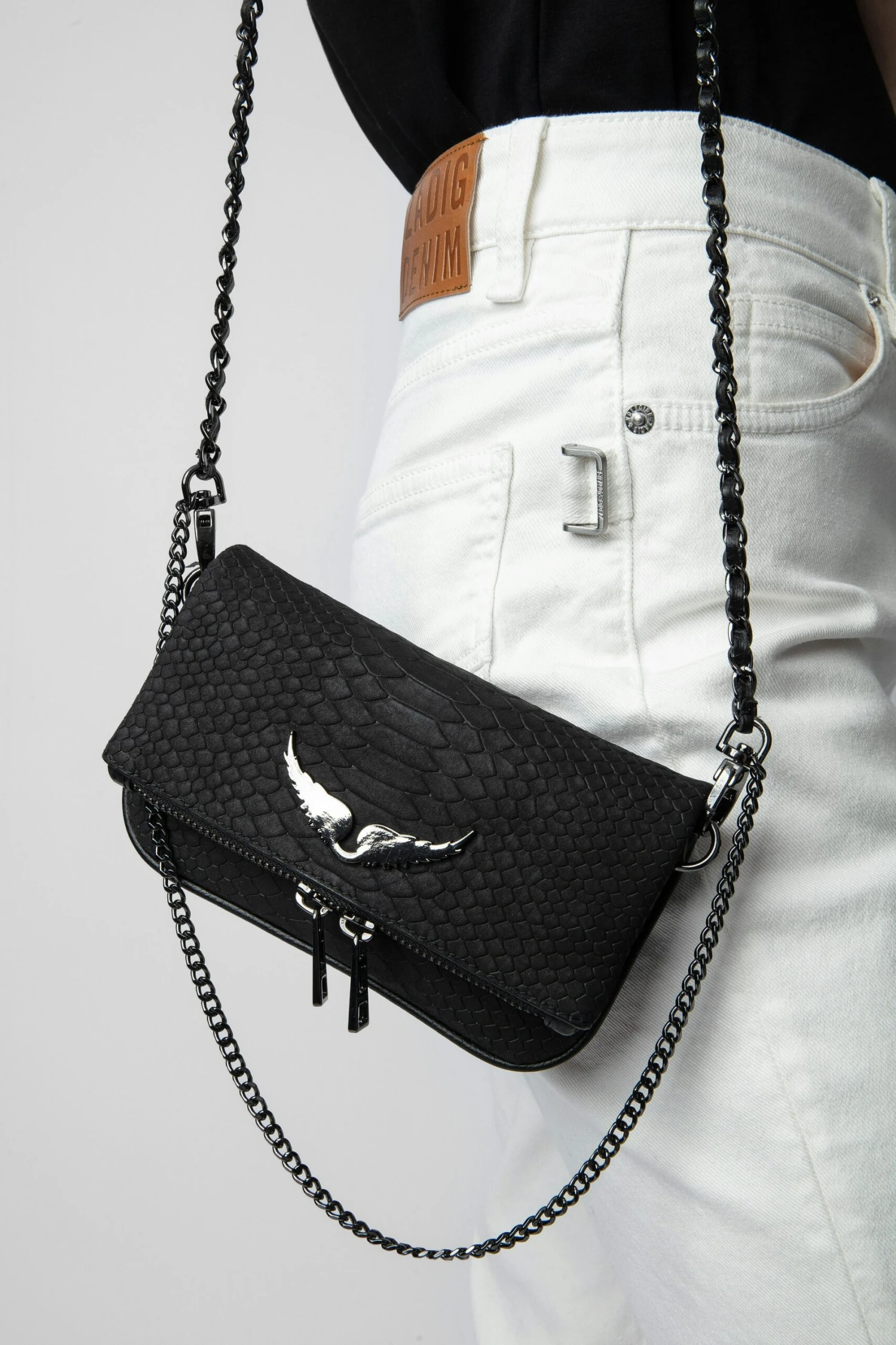 Zadig & Voltaire Nano Soft Savage Rock Clutch Black 7 Zadig & Voltaire Nano Soft Savage Rock Clutch Black - Image 7