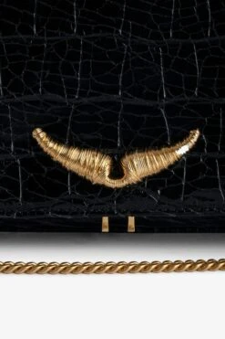 Zadig & Voltaire Rock Embossed Clutch Black -Zadig & Voltaire Shop LWBA02451 NOIR 2