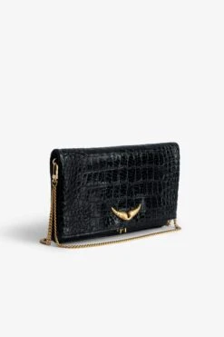 Zadig & Voltaire Rock Embossed Clutch Black -Zadig & Voltaire Shop LWBA02451 NOIR 3