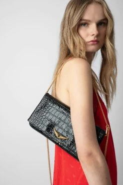 Zadig & Voltaire Rock Embossed Clutch Black -Zadig & Voltaire Shop LWBA02451 NOIR 9