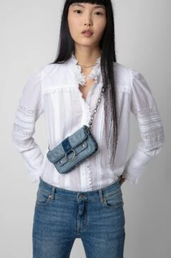 Zadig & Voltaire Kate Wallet Denim Glitter Bag Storm -Zadig & Voltaire Shop LWBA02456 STORM 9