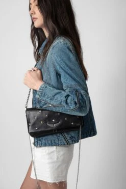 Zadig & Voltaire Rock Lucky Charms Clutch Black -Zadig & Voltaire Shop LWBA02460 NOIR 9