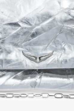 Zadig & Voltaire Rock Eternal XL Metallic Clutch Silver -Zadig & Voltaire Shop LWBA02465 SILVER 2