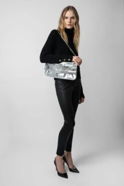 Zadig & Voltaire Rock Eternal XL Metallic Clutch Silver -Zadig & Voltaire Shop LWBA02465 SILVER 9
