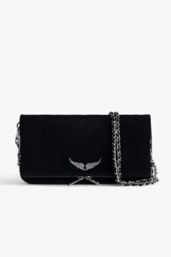 Zadig & Voltaire Rock Suede Clutch Black