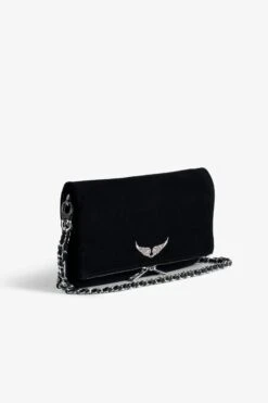Zadig & Voltaire Rock Suede Clutch Black -Zadig & Voltaire Shop LWBA02472 NOIR 3