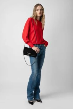 Zadig & Voltaire Rock Suede Clutch Black -Zadig & Voltaire Shop LWBA02472 NOIR 9