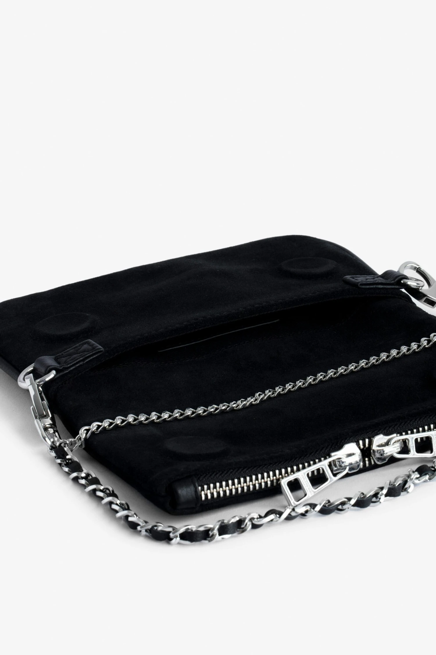 Zadig & Voltaire Rock Nano Suede Clutch Black 4 Zadig & Voltaire Rock Nano Suede Clutch Black - Image 4