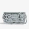 Zadig & Voltaire Rock Quilted Metallic Clutch Silver