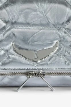 Zadig & Voltaire Rock Quilted Metallic Clutch Silver 11 Zadig & Voltaire Rock Quilted Metallic Clutch Silver -Zadig & Voltaire Shop LWBA02481 SILVER 2