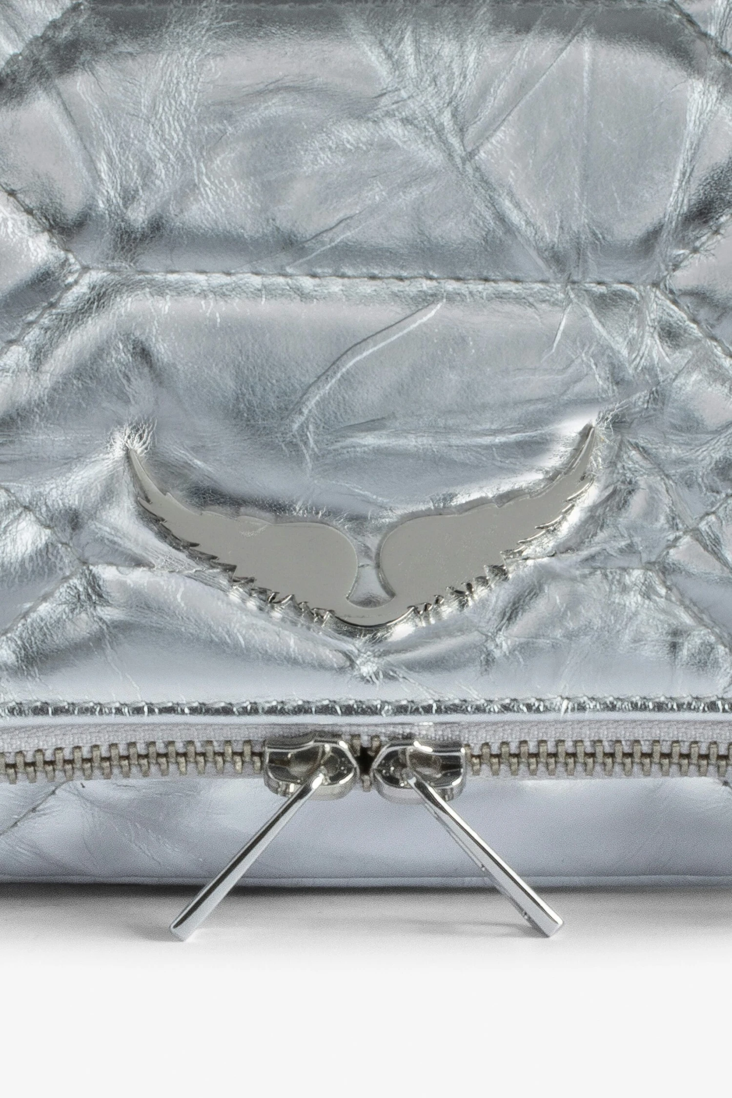 Zadig & Voltaire Rock Quilted Metallic Clutch Silver 5 Zadig & Voltaire Rock Quilted Metallic Clutch Silver - Image 5