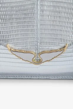 Zadig & Voltaire Borderline Embossed Metallic Clutch Silver -Zadig & Voltaire Shop LWSG01257 SILVER 2