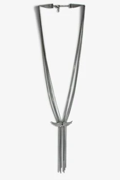 Zadig & Voltaire Long Rock Star Necklace Antic Silver