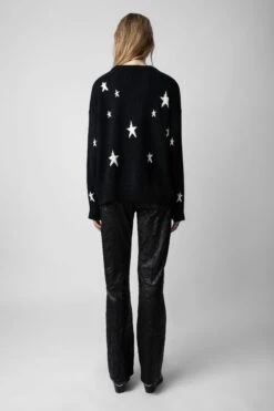 Zadig & Voltaire Markus Stars Cashmere Sweater Black -Zadig & Voltaire Shop PWHMF1101F NOIR 5 1