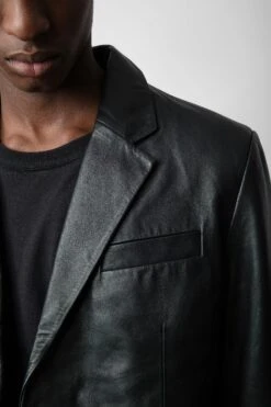 Zadig & Voltaire Valfried Leather Blazer Black -Zadig & Voltaire Shop RMBL00017 NOIR 4