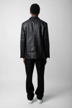 Zadig & Voltaire Valfried Leather Blazer Black -Zadig & Voltaire Shop RMBL00017 NOIR 6