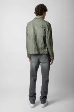 Zadig & Voltaire Base Crinkled Leather Jacket Treillis -Zadig & Voltaire Shop RMOW00040 TREILLIS 5 1