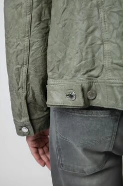 Zadig & Voltaire Base Crinkled Leather Jacket Treillis -Zadig & Voltaire Shop RMOW00040 TREILLIS 6 1