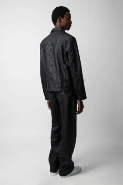 Zadig & Voltaire Lasso Crinkled Leather Jacket Black -Zadig & Voltaire Shop RMOW00101 NOIR 5