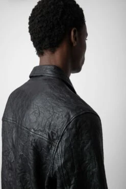 Zadig & Voltaire Lasso Crinkled Leather Jacket Black -Zadig & Voltaire Shop RMOW00101 NOIR 6