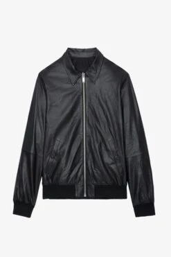 Zadig & Voltaire Mate Leather Jacket Black -Zadig & Voltaire Shop RMOW00102 NOIR