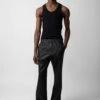 Zadig & Voltaire Pacha Crinkled Leather Pants Black