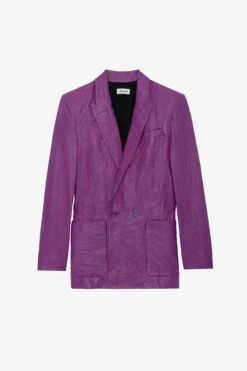 Zadig & Voltaire Visko Crinkled Leather Blazer Goa -Zadig & Voltaire Shop RWBL00003 GOA