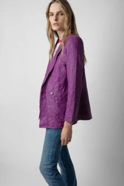 Zadig & Voltaire Visko Crinkled Leather Blazer Goa -Zadig & Voltaire Shop RWBL00003 GOA 4
