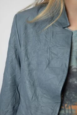 Zadig & Voltaire Verys Crinkled Leather Blazer Light Blue -Zadig & Voltaire Shop RWBL00019 LIGHT BLUE 5