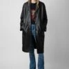 Zadig & Voltaire Macari Leather Coat Black