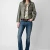 Zadig & Voltaire Liams Leather Jacket Treillis