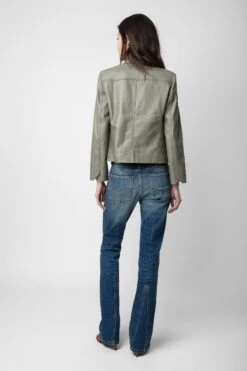 Zadig & Voltaire Liams Leather Jacket Treillis -Zadig & Voltaire Shop RWOW00207 TREILLIS 6