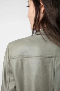 Zadig & Voltaire Liams Leather Jacket Treillis -Zadig & Voltaire Shop RWOW00207 TREILLIS 7