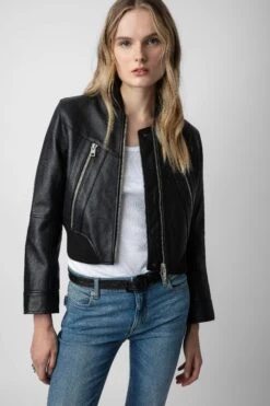 Zadig & Voltaire Bunta Reversible Leather Jacket Black -Zadig & Voltaire Shop RWOW00213 NOIR 2