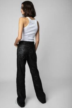 Zadig & Voltaire Evy Crinkled Leather Pants Black -Zadig & Voltaire Shop RWPA00069 NOIR 4