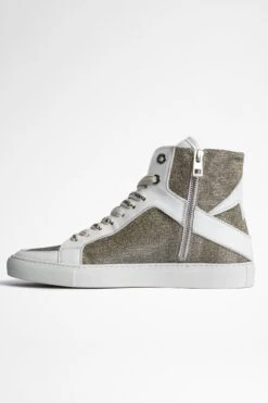 Zadig & Voltaire ZV1747 High Flash Sneakers Silver 6 Zadig & Voltaire ZV1747 High Flash Sneakers Silver -Zadig & Voltaire Shop SWSN00030 SILVER 2