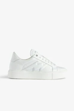 Zadig & Voltaire ZV1747 La Flash Low-Top Platform Sneakers White