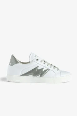 Zadig & Voltaire ZV1747 La Flash Low-Top Sneakers Silver