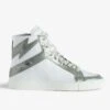 Zadig & Voltaire ZV1747 High Flash High-Top Sneakers Silver